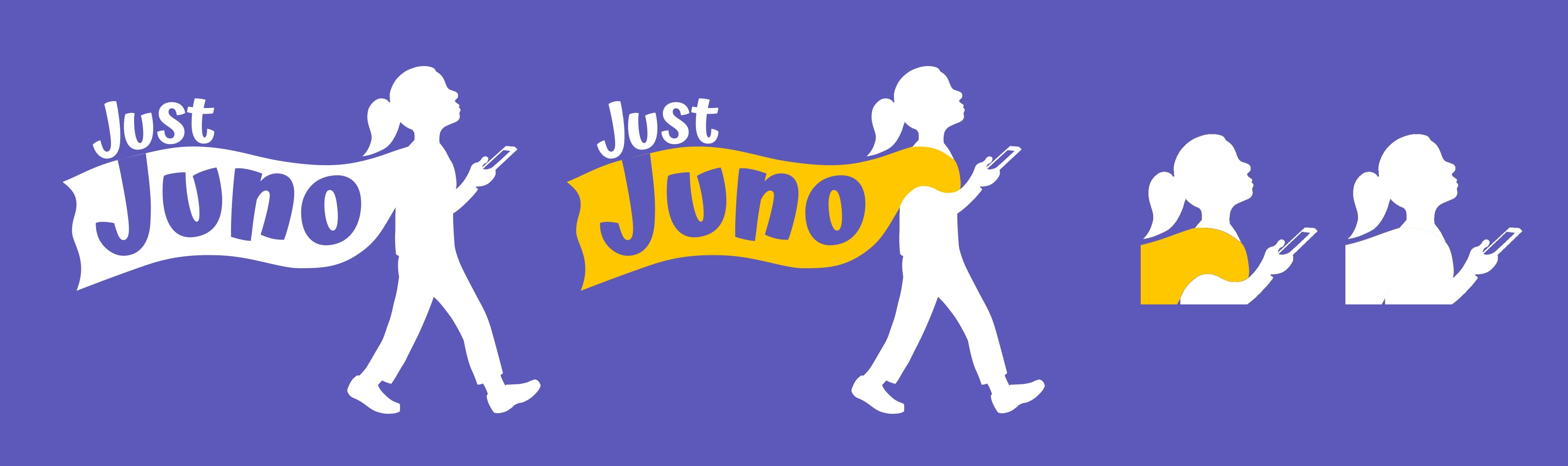 Just Juno logo in white and full color.