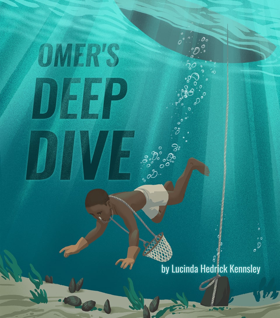 E-book cover for Omer's Deep Dive by Lucinda Hendrick Kennsley.