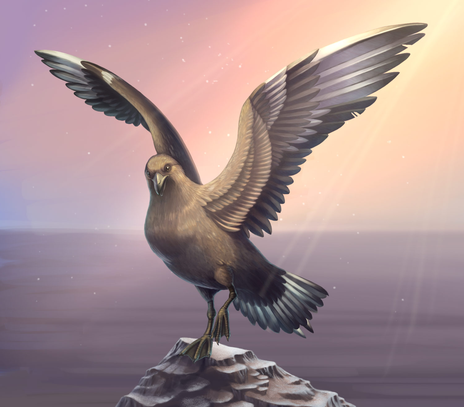 scientific illustration of a skua.