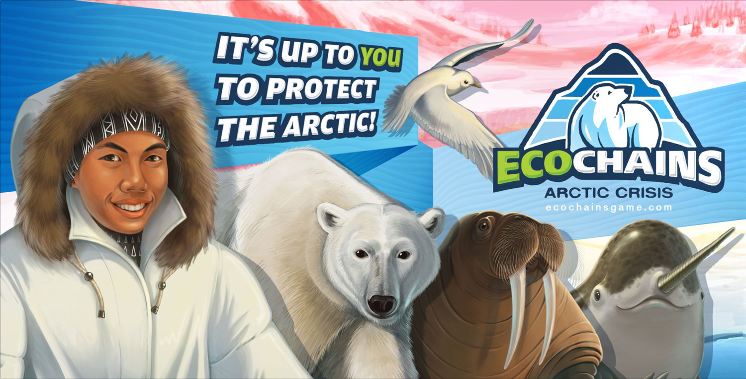 promotional banner for EcoChains Arctic Life game.